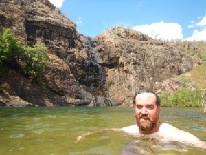 A welcome swim at Gunlom Falls